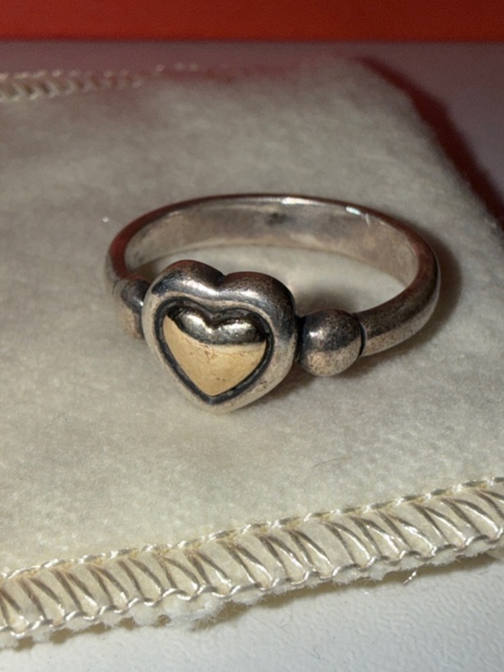 James Avery (RETIRED) Silver 925 and 14K yellow gold True Heart Ball Bead Ring - Picture 5 of 5